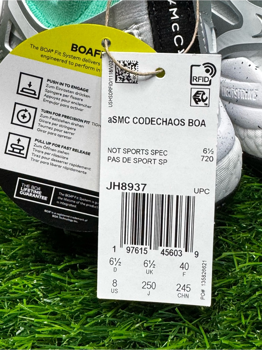 Size 8 - Womens Adidas Stella McCartney CodeChaos BOA White Golf Shoes - JH8937 - Picture 8 of 8